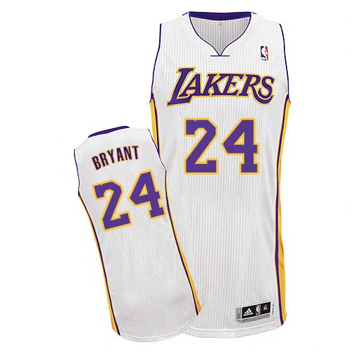 Mens Adidas Los Angeles Lakers 24 Kobe Bryant Authentic White ...